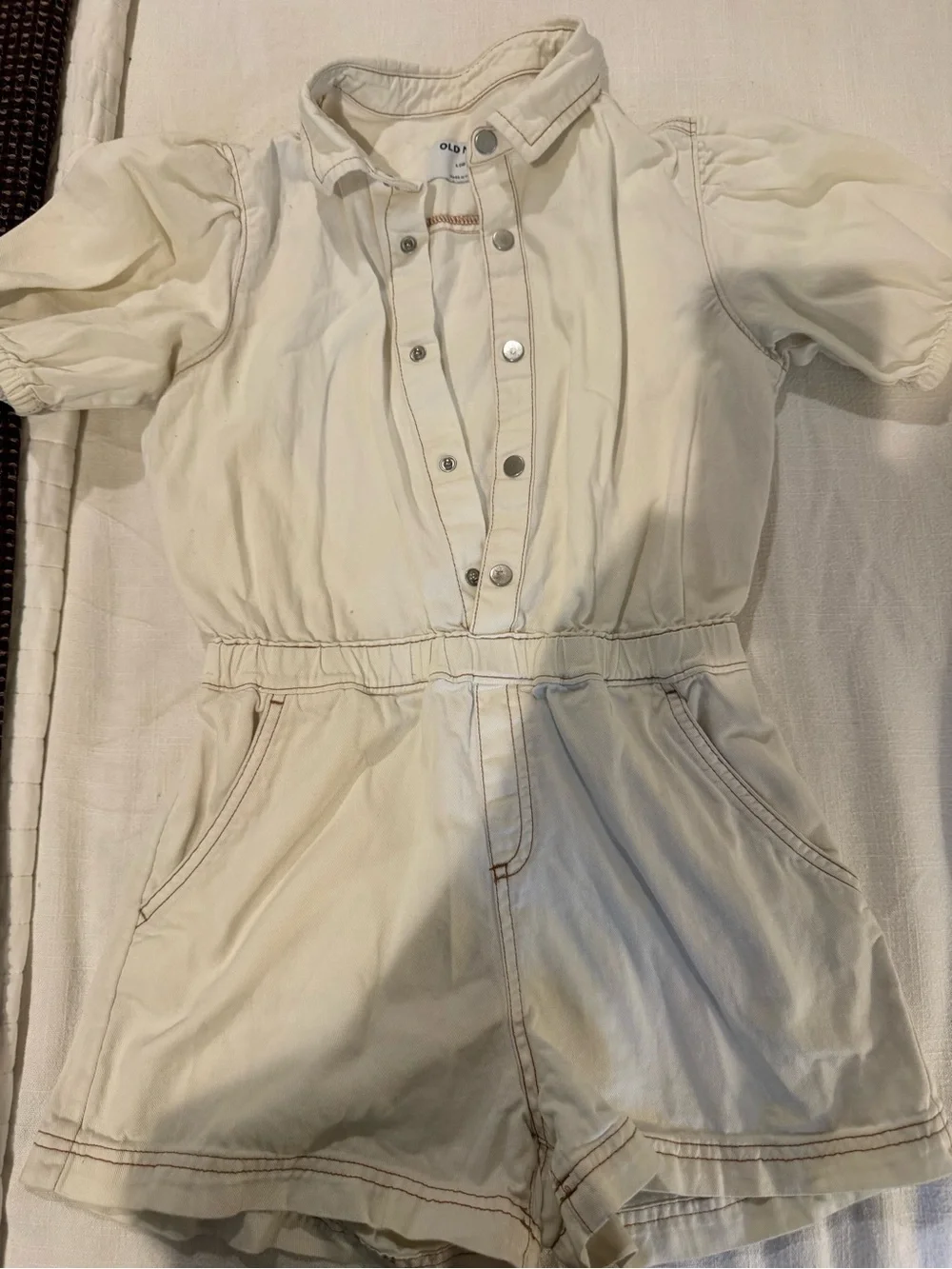 Old Navy Cream Button-Up Cotton Top